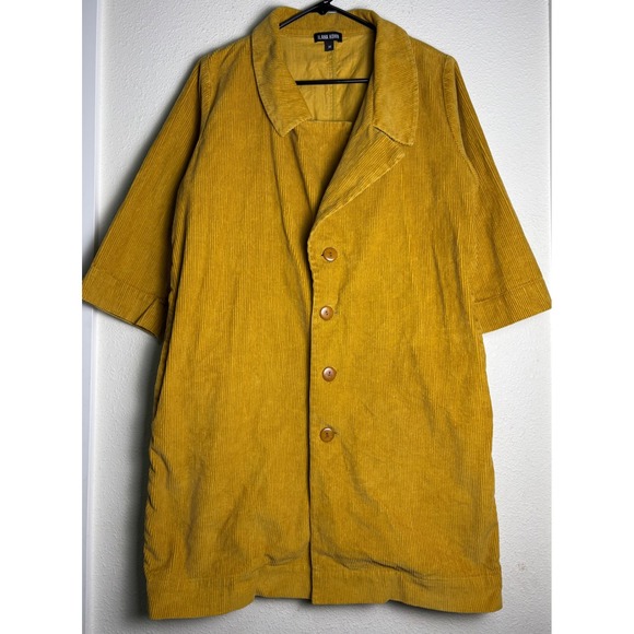 Ilana Kohn Jackets & Blazers - Ilana Kohn Women's Yellow Charlie Trench Coat Size M Classic Boho Earthy